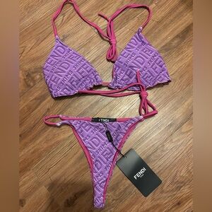 Fendi x SKIMS Purple Bikini Swimwear